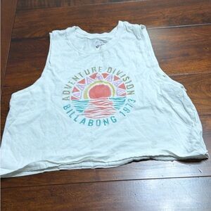 Billabong White Muscle Tee with Colorful Graphic